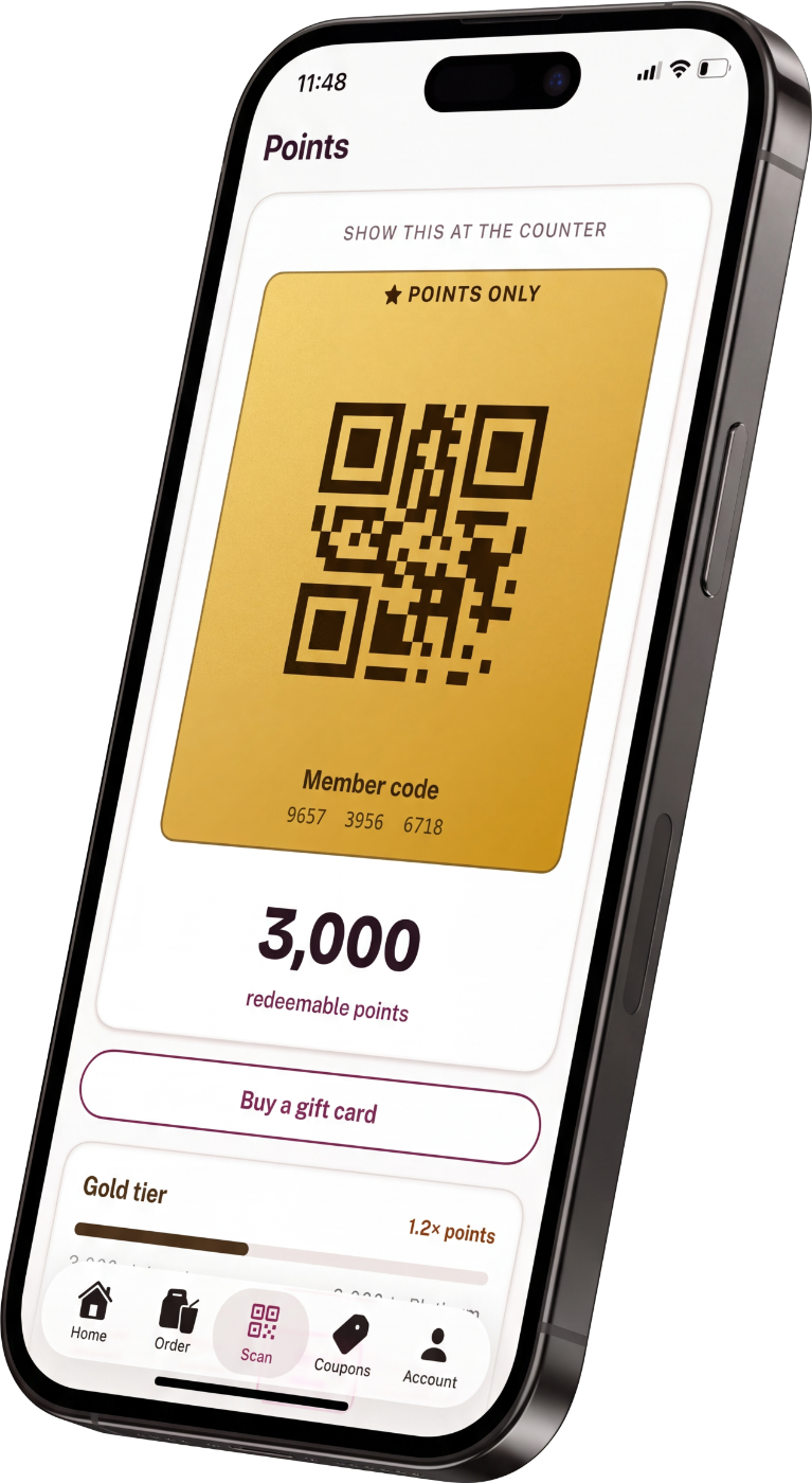 Scan screen with QR code